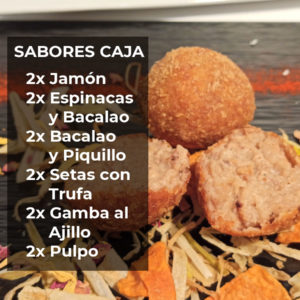 Caja degustación 12 unidades con 6 sabores de croquetas